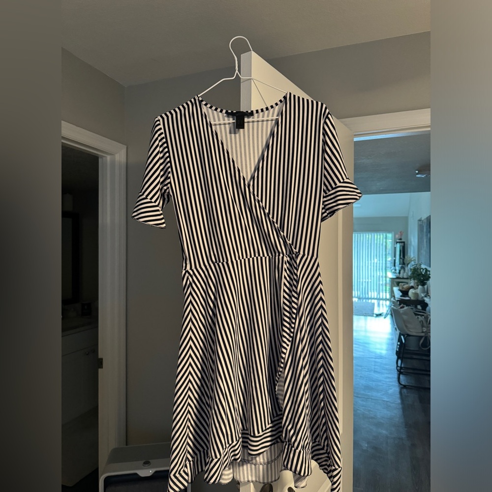 Womens Striped Wrap Dress